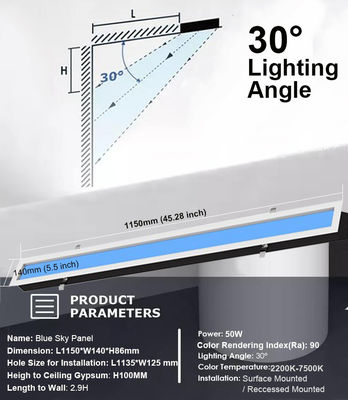 خرید AC 100-240V چراغ صفحه سقف LED نور طبیعی و آسمان آبی را با 40 وات قدرت خروجی شبیه سازی می کند تولید آنلاین