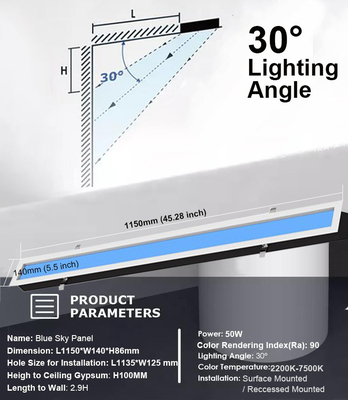 AC 100-240V چراغ صفحه سقف LED نور طبیعی و آسمان آبی را با 40 وات قدرت خروجی شبیه سازی می کند