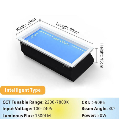 L600*W300*H150mm پانل آسمان LED برای ارتفاع رزرو سقف 300mm نوردهی صرفه جویی در انرژی
