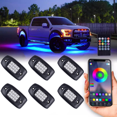 IP68 ضد آب RGB Multicolor Rock Lights کنترل بلوتوث بی سیم