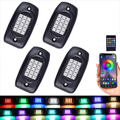 چراغ‌های راک RGB خودروی عملی کنترل بلوتوث با زاویه روشنایی 120 درجه