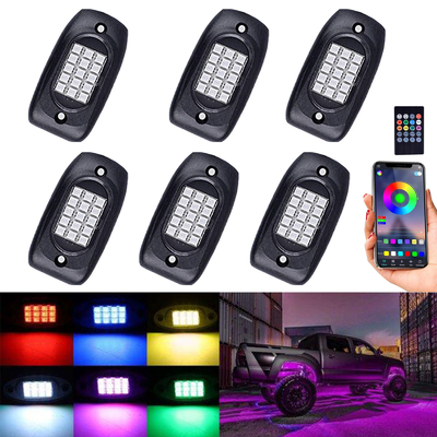 6 Pods Truck RGB LED Rock Lights، کیت چند رنگ RGB Rock Light