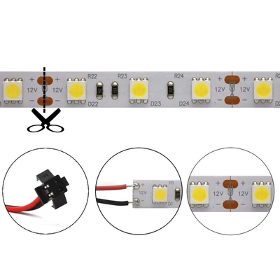 نوار LED قابل برش چند رنگ SMD 5050 RGB 60LED/M طول 100 میلی متر