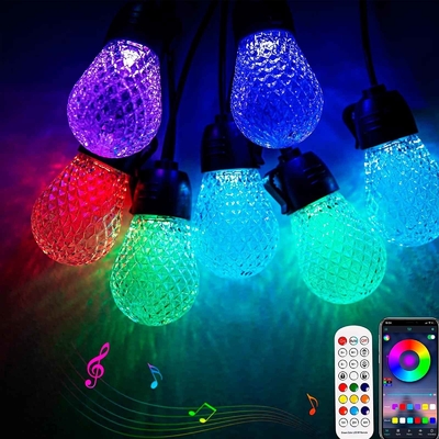 کنترل برنامه لامپ 15 لامپ DC12V ضدآب 48 فوت RGB String Light