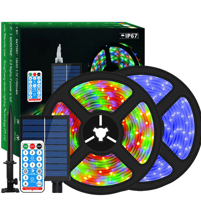 نوار خورشیدی ضد آب خود چسب نور فضای باز 2835 SMD RGB CCT 2700K-6500K
