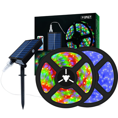 چراغ‌های نوار خورشیدی CCT 2700K-6500K برای باغ RGB ضد آب و هوا