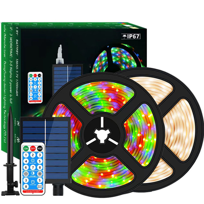 چراغ های نوار LED خورشیدی کاربردی چند صحنه، نوار LED ضد آب RGB داخلی