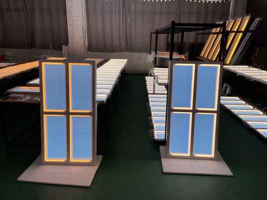 نگهداری کم آسان برای تمیز کردن پانل های جعلی چراغ های آسمانی در شکل مستطیل سفید